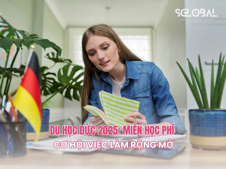 Nữ sinh đang tìm hiểu thông tin du học Đức 2025 với chính sách miễn học phí và cơ hội việc làm rộng mở.